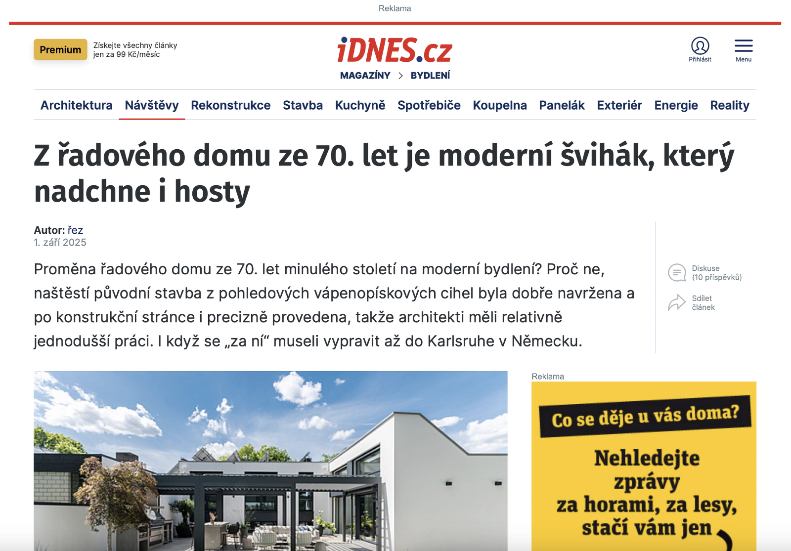 O rekonstrukci domu v Karlsruhe vyšla reportáž, uvidíte také, jak vypadal objekt původně.